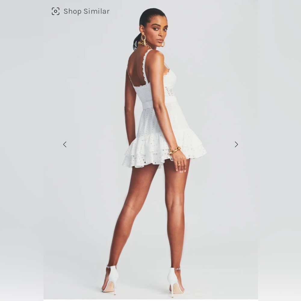 Charo Ruiz White Lace Detail Top - Picture 3 of 6